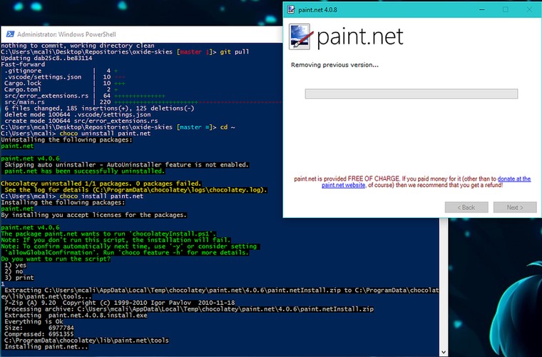 Chocolatey installing Paint.NET